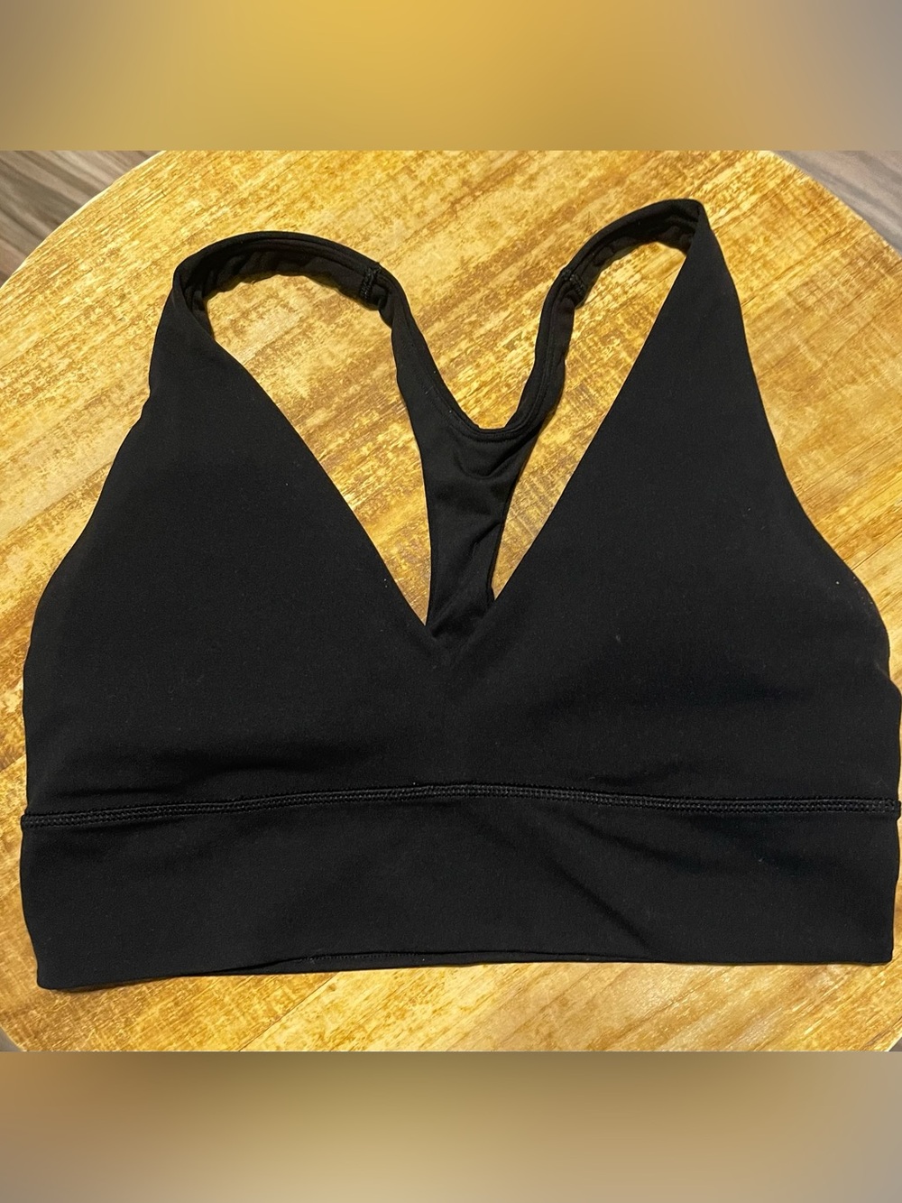Athleta Black V-Neck Racerback Sports Bralette size Small